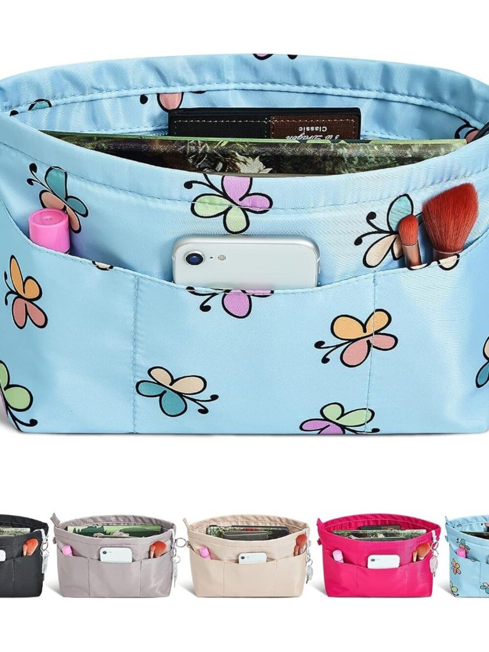 Premium Nylon Purse Organizer Tote Handbag Insert Organizers Bag in Bag Zipper 1 - Picture 1 of 7